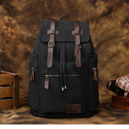 Men's Retro Canvas Backpack For Travel, Work & College
