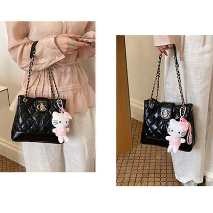 Elegant Chain Bucket Style Luxury Quilted Designer-Inspired Bag
