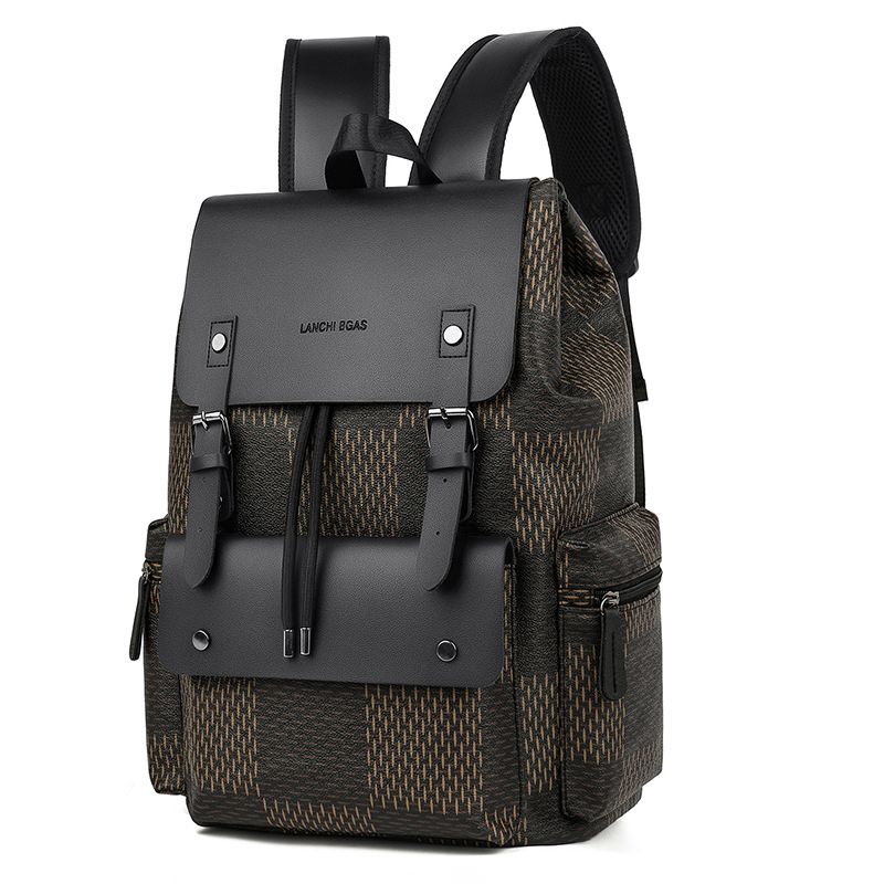 Fashion Leather Backpack With Buckle Flap Closure for Work, Travel & College