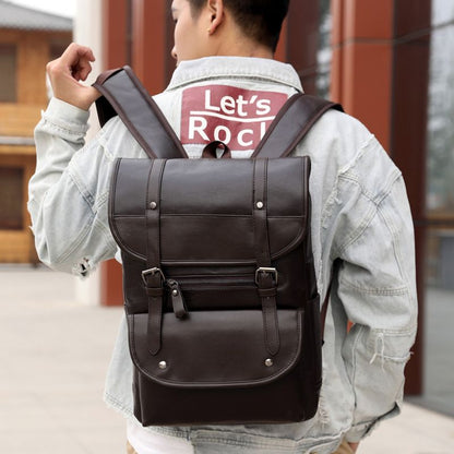 Urban Leather Backpack With Multiple Compartments Laptop Bag For Men