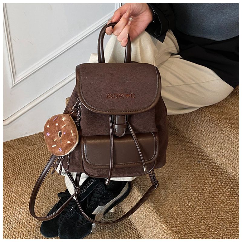 New Stylish Retro Suede Backpack For Women – Vintage Travel & Everyday Bag