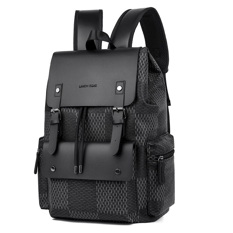 Fashion Leather Backpack With Buckle Flap Closure for Work, Travel & College