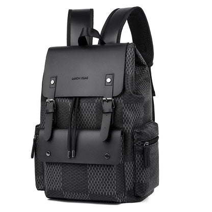 Fashion Leather Backpack With Buckle Flap Closure for Work, Travel & College