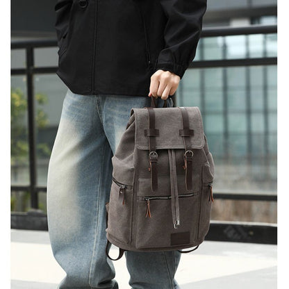 Men's Retro Canvas Backpack For Travel, Work & College