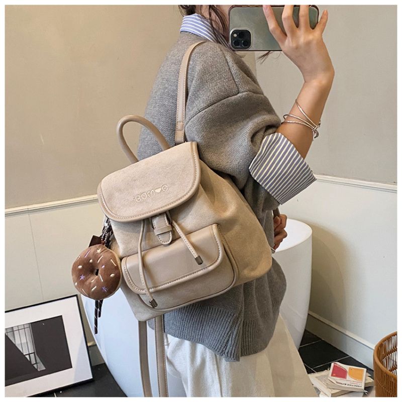 New Stylish Retro Suede Backpack For Women – Vintage Travel & Everyday Bag