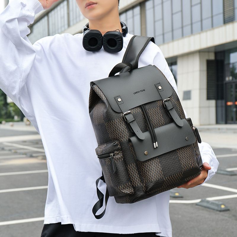 Fashion Leather Backpack With Buckle Flap Closure for Work, Travel & College