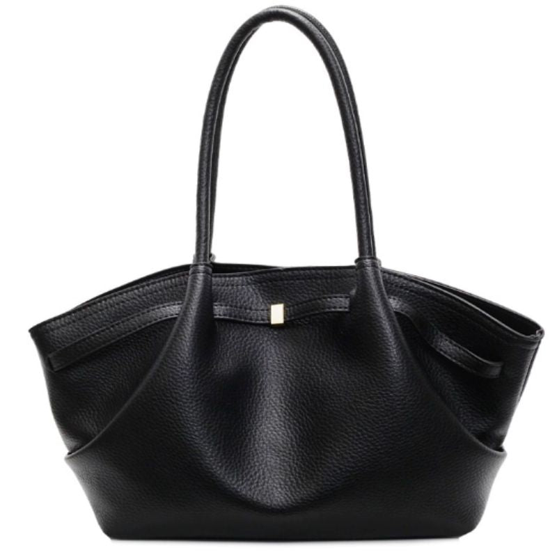 Black color women hand bag purse on white background