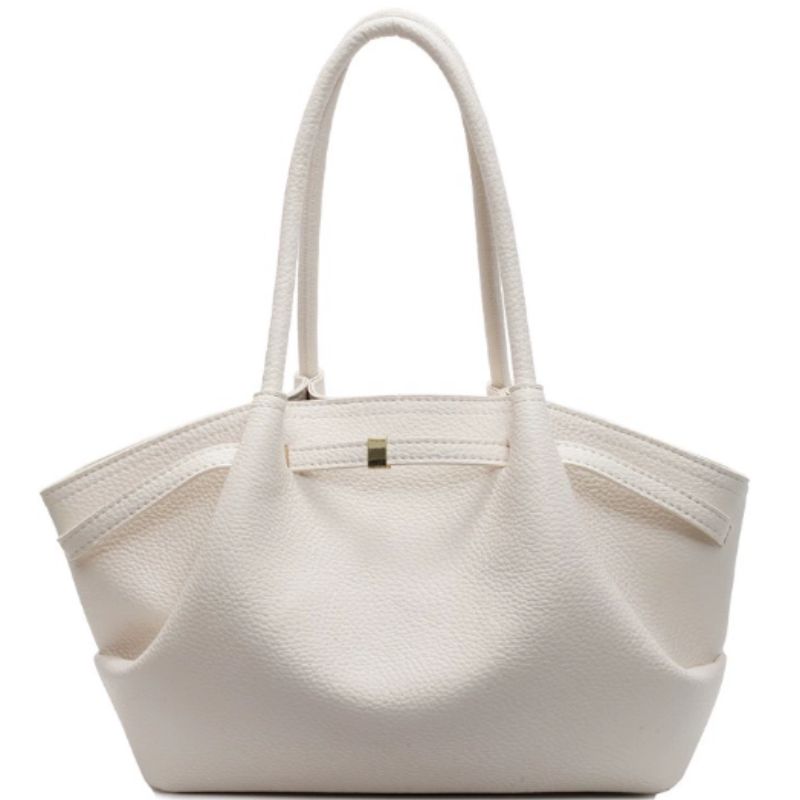 White Color women hand bag on white background